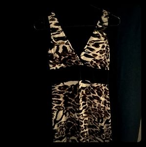 Usharis cheetah/🐆 print mini dress
